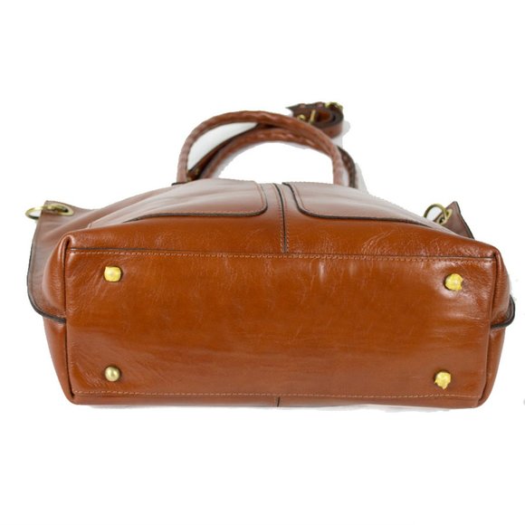 Patricia Nash Brown Tan Marseille Leather Grommet Tote Purse Shoulder Bag - Picture 10 of 16